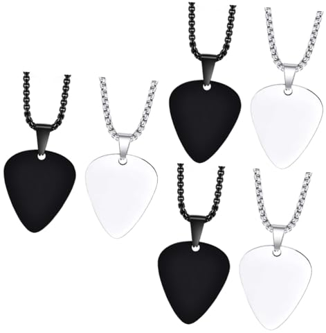 ibasenice 6stücke Edelstahl Gitarren-pick Halskette Gitarren-pick Für Frauen Musikalisches Instrument Schmuck Für Gitarrenspieler Leicht Elegant Perfektes Für Musikliebhaber