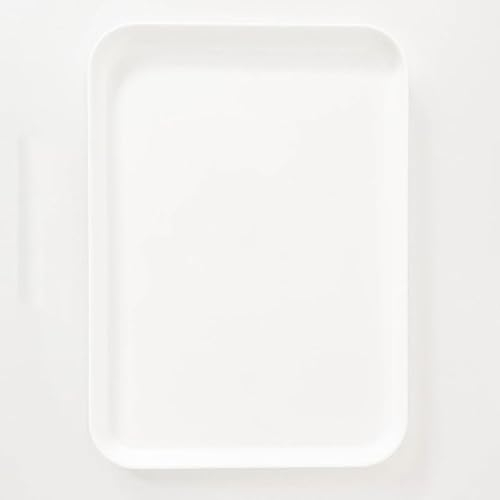 Lot de 2 petits plateaux rectangulaires - Pour le petit-déjeuner - Fast Food - Plateau de cuisine - Plateau à thé - Plateau de service - Blanc - Réutilisable - Pour la cuisine et le café