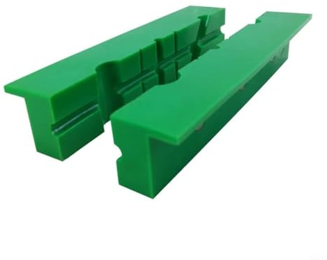 Drhomeam 1 Pair Vise Jaw Pads 4 5 6 Magnetic Vice Jaw Covers Protectors with Multi-Groove Design Soft Jaws for Vise Jaw Covers for Woodworking Plumbing(6inch Green)