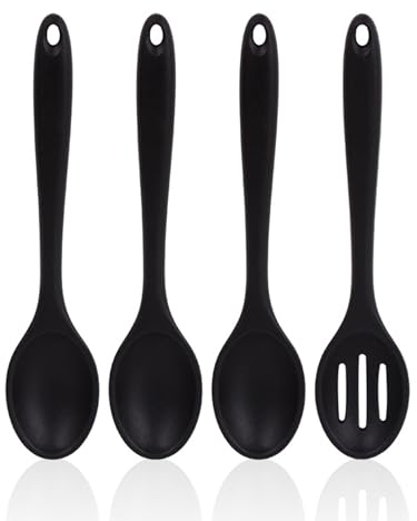 3 cucchiai da cucina, 1 colino, set di cucchiai da cucina in silicone, cucchiaio da cucina antiaderente, cucchiaio da cucina con manico lungo, utensili da cucina