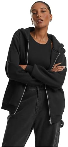 Urban Classics Ladies Fluffy Zip Cardigan Black, L