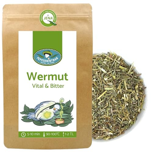 Wermutkraut geschnitten, Wermut Tee, bitterer Kräutertee, Bitterkraut, lose, Würzmittel, Beste Qualität von PeppermintMan (250, Gramm)