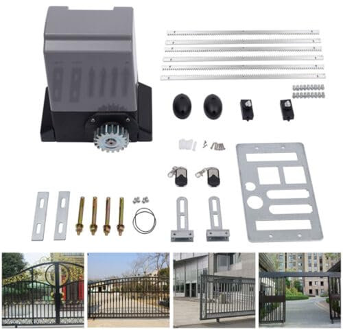ACROSSPART Electric Automatic Sliding Gate Opener Motor Automatic Garage Door Opener Gates Garage Door Operator with Remote Control 1800KG Driveway Security Kit Racks