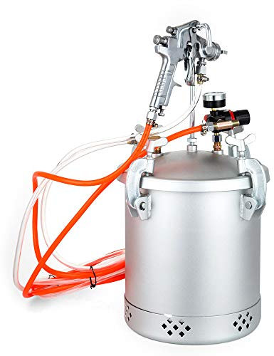 Pistolet à peinture 10 l - Réservoir sous pression 60 PSI - En téflon - Avec buse standard de 3 mm - Réservoir sous pression - Réservoir de peinture
