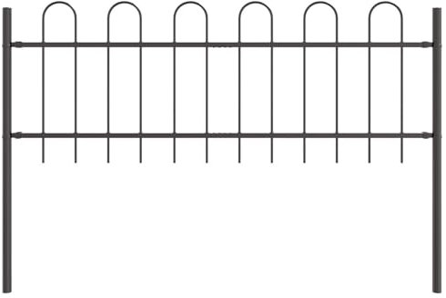 vidaXL Garden Fence BOXTEL 6 pcs 10.2 x 0.6 m Powder-Coated Steel Grey