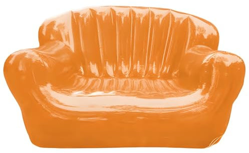 XHHBS Aufblasbare Stühle for Erwachsene, Transparente Doppelliege Dicke Luft Sofa Couch for Camping und zu Hause(Orange)