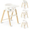 DERYAN Trona para bebé y niño pequeño, plegable, altura ajustable y plegable, incluye cinturón de seguridad y bandeja, color blanco y madera