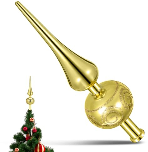 Christbaumspitze Gold,9.04 Zoll Weihnachtsbaumspitze Baumspitze Weihnachten Gold Weihnachtsschmuck Ornament Für Party Dekoration