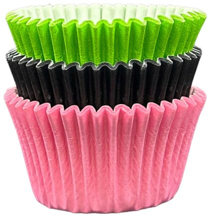 Scrumptious! Wicked Mix Lot de 36 caissettes à cupcakes en papier sulfurisé rose, citron vert et noir 65 g/m² 51 mm x 38 mm
