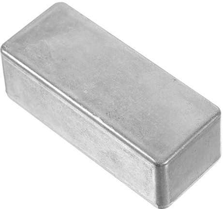 Aluminium Projektbox für Gitarrenpedal, Silber, Schraubverschluss | Selbstgemacht Einsatz, Sichere Aufbewahrung, Leicht Zugänglich, Metallgehäuse für Interne Komponenten
