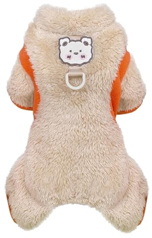 Izefia Hundpullover, kläder, fleece, ull, onesie, vinter, varm, sweatskjorta, 4 ben, overall, pyjamas, färgblock, söt tröja för liten hund, medium, katt