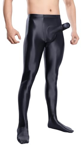 Generisch Collant da uomo lucidi, taglie forti, oleosi, lucidi, elasticizzati, opachi, sexy, in tinta unita, per il fitness, per il tempo libero, lo yoga
