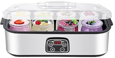 Yogurt Maker Machine, 2000ML Electric Yogurt Maker with Glass Jars, Adjustable Temperature & 48H Timer for DIY Dairy and Non-Dairy Probiotic Yogurt