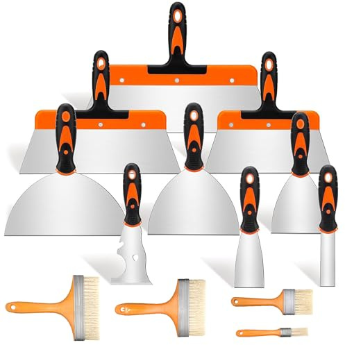 Hanured Espátulas Masilla de 13 piezas, Espátulas de Acero Inoxidable, Espátulas Para Pintura, Cuchillo de llenado Herramienta Multiusos para Masilla, Papel Tapiz