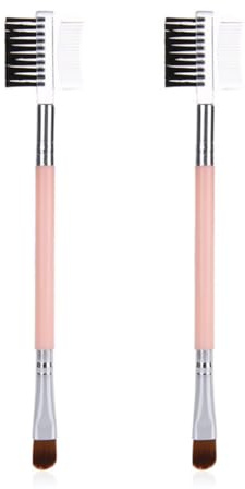 FIXOSHEE de Maquillaje Doble Punta Hechas de Plástico y Nylon Juego de 2 Ligeras y Fáciles de Llevar para Sombra de y Cejas para Uso al Aire Libre