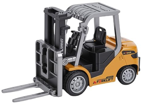 Cocoarm 1/64 RC Carrello Elevatore Giocattolo Carrello Elevatore Radiocomandato con Joystick Multidirezionale a 8 per Bambini Gioco Costruzione