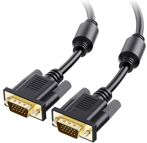 Cable Matters VGA Cable with Ferrites - 15ft, VGA Cord for Computer Monitor, Monitor Cable Male to Male
