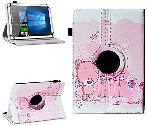 NAUC Robuste Universal Hülle 10 10.1 10.2 10.3 10.4 10.5 10.6 10.8 11 Zoll Tablet Schutzhülle Kunstleder Tasche Standfunktion extra 360° Drehbar