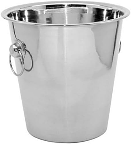 Space Home - Champagner Schalen - Wein Kühler - Sektkübel mit Griffen - Champagnerkühler - Sektkühler Silber - Champagner Kühler - Weinkühler Metall - Edelstahl Flaschenkühler