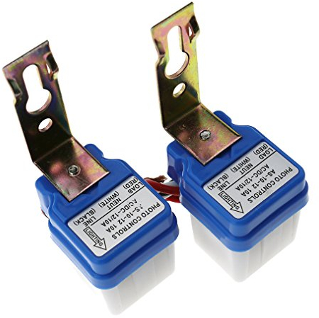 YINETTECH 2 interruttori crepuscolari AC 220 V 10 A sensore crepuscolare, sensore di luce, luce stradale, interruttore fotografico blu