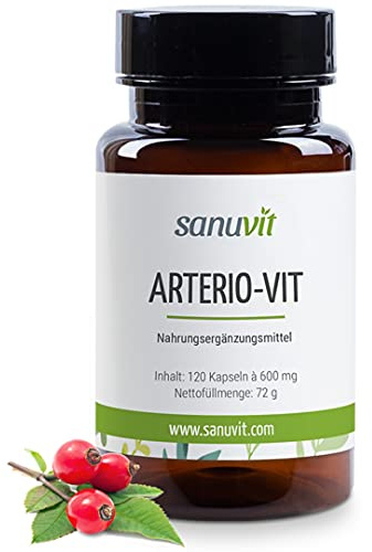 Sanuvit® - Arterio-Vit | Arteriengesundheit | Hochdosiert | Hohe Bioverfügbarkeit und Verträglichkeit | Vegan | Hergestellt in Österreich | 120 Kapseln