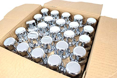 Promolink - Tappi per dadi ruota per camion, 32 mm, cromati, 32 mm, extra protettivi, compatibili con Alcoa, robusti copricerchi per camion, 32 mm, dimensioni 32 mm