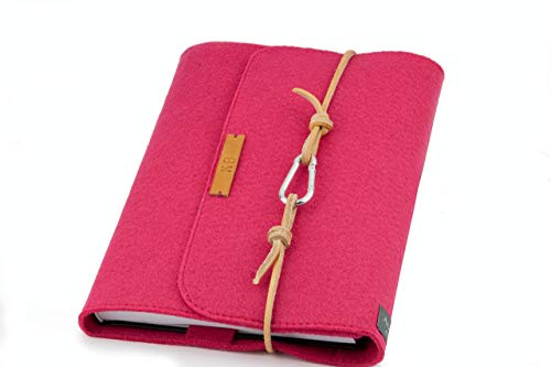 Kalender Filz pink Hülle PERSONALISIERT Notizbuch A5 Name Einband Leder retro Vintage Geschenk Schule Abschluss Anna Rosenschön