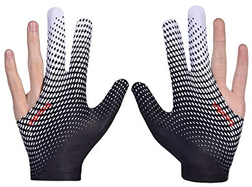 Antcher 2 Stück Billardhandschuh Snooker Handschuh Linke und Rechte Hand Billard Pool Handschuhe, 3 Finger Billard Pool Snooker Queue Handschuhe Billard Zubehör für Männer Frauen