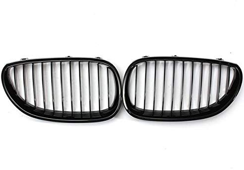 Viviance Paar Black Front Sport Wide Nierengitter Grill kompatibel mit BMW E60 E61 5er M5 03-10