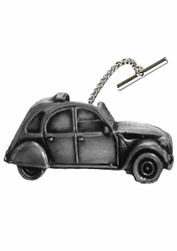 Krawattennadel mit Kette, klassisches französisches Auto, 2CV, ref37, Zinn-Effekt