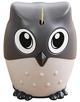 Hyever Pop-Up Zahnstocherhalter Automatischer Zahnstocherspender Niedlich Eule Design Zahnstocher Halter Lustig für Tisch, Restaurant, Küche und Party (Dunkelgrau)
