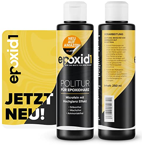 Epoxid1® - Pasta Lucidante per Resina Epossidica da 250 ml, Finitura Lucida Con Tecnologia Microperle per Plastica