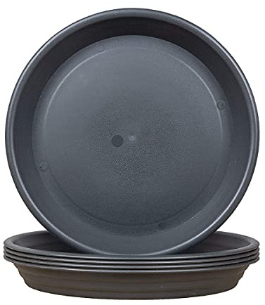 LIKOSO Soucoupe Pot Fleur 25CM Taupe en Plastique Pots de Fleurs Lot de 5 Soucoupes pour Plantes d'intérieur et d'extérieur