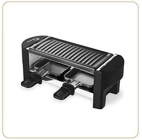 Appareil a raclette - LITTLE BALANCE - Juste nous 2 - 350 W - 2 personnes - Blanc / Noir