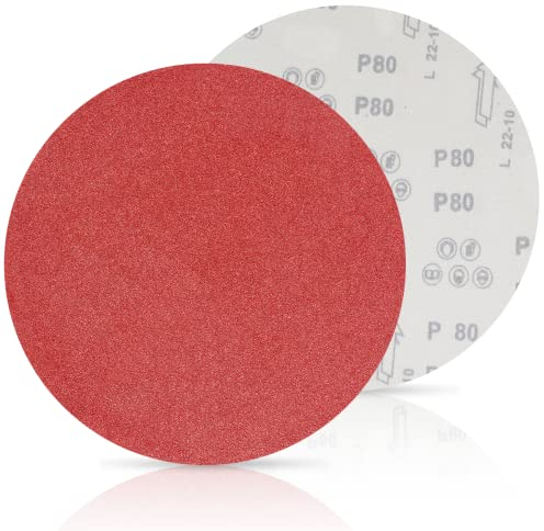FEIHU Schleifscheiben klett 15 Stück 300mm Körnung 80,für Schleifscheibe klett Tellerschleifer,Durchmesser 300mm Schleifpapier klett für Holzschleifen/Metallpolieren