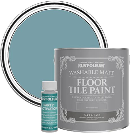 Rust-Oleum Blue Washable Matt Floor Tile Paint - Pacific State 2.5L