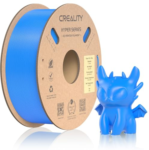 Official Creality Hyper PLA Filament 1.75mm, High Speed PLA 30-600mm/s 3D Printer Filament, Dimensional Accuracy +/-0.02mm, Fit Most FDM 3D Printers，1KG(2.2lbs) Spool Blue