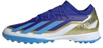 adidas Unisex X Crazyfast Messi League Turf Boots Football, Lucid Blue/Blue Burst/Cloud White, 8 UK