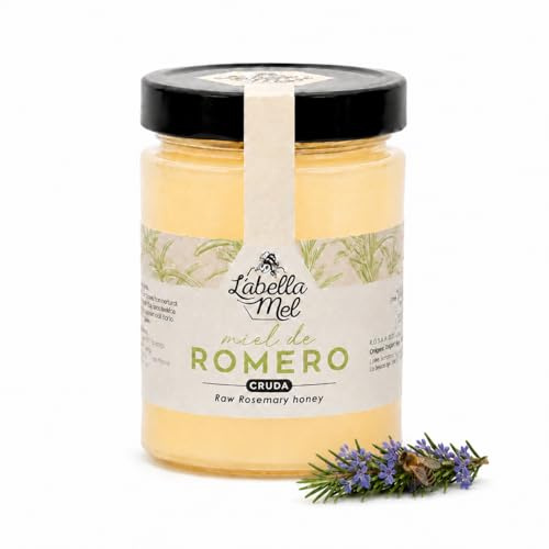L'Abella Mel | Miel Cruda de Abeja Sin Procesar — Romero 500 g | Sin Filtrar ni Pasteurizar | Miel Pura de Abeja Española Monofloral | Enzimas y Polen Conservados