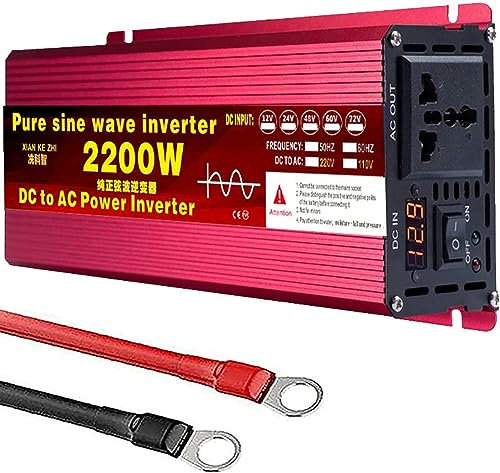 Inverter a Onda Sinusoidale Pura 1600W 2200W 3000W 3500W 4000W 5000W 5500W 6000W 8000W DC 12V 24V 48V 60V 72V in AC 220V 230V AC Power Inverter convertitore trasformatore di tensione (48Vto220V,1600W)