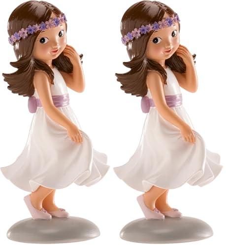 Dekora - Decoracion Comunion Niña | Figura Comunion Tarta - Irene (Paquete de 2)