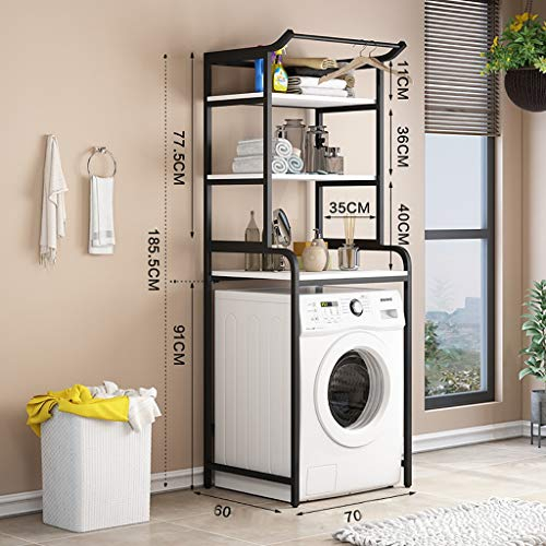 Estante De Almacenamiento para Lavadora sobre Inodoro, Estante De Torre para Baño, Estante para Lavadora De Tres Capas, Estante para Lavadora Colgante De Acero Al Carbono (D)