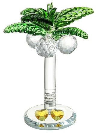 MISNODE Figurine d'arbre Tropical en Forme de Cocotier en Cristal, Centre de Table, Décoration d'arbre en Cristal, Palmier pour Décoration D'intérieur, Fête des Mères, Anniversaire, Cadeau(Petit)