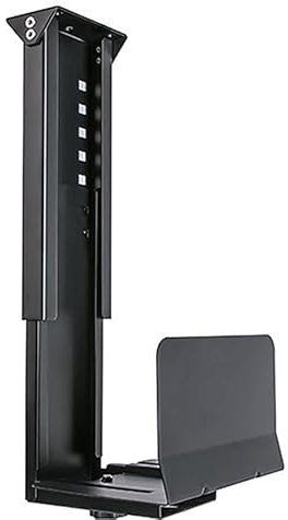 Luminexia Soporte de CPU Ajustable bajo Escritorio,Soporte Torre PC Montaje de Mesa Horizontal Vertical (Acero,Altura: 30-50 cm/Ancho: 14.5-24.5 cm) - Negro/Blanco
