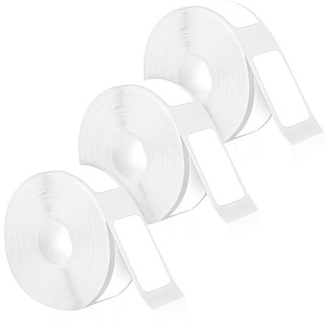 3 Rollen Etikettenband für Phomemo D30, Etikettendruckerpapier Aufkleber Wasserfest Thermopapier Aufkleber für Etikettendrucker für Zuhause Büro Schule (Weiß, 12mm x 22mm)