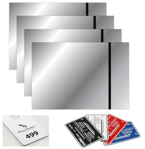sculpfunDIY 4 stycken lasergraverade Akryl spegel, silverpanel, graverad, svart, 20 x 30 cm, lasergraverad skyltkollektion, lämplig för trädgårdsskyltar, balkonger, kontorsdörrskyltar