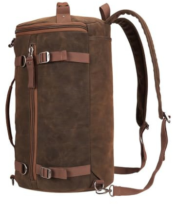 Wanym Borse da Sella Moto Posteriore, Vintage 25L Canvas Zaino Rullo Marrone, Borsa Portaoggetti a Spalla Con Tracolla di Grande Capienza per Moto, Ciclismo e Sport,Cachi
