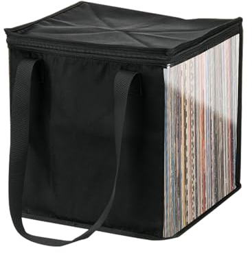 Schallplatten Aufbewahrung Box Für Vinyl, Lp Schutzhüllen Plattenkoffer Lp Ständer, LP Schallplatten Organizer, Zusammenklappbare, Staubdichte Aufbewahrungstasche Für LP Schallplatten