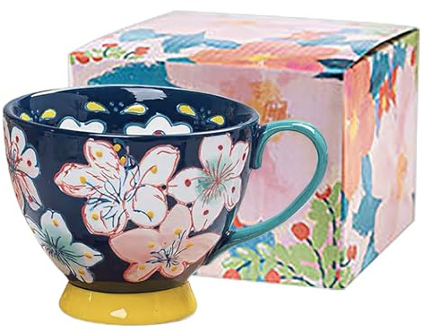 OhMill Kaffeetassen aus Keramik, Teetasse, 500 ml, mit Ölfarbe, Cappuccino-Tassen, Geschenk, große Tassen für Milch, Kakao, Frühstück