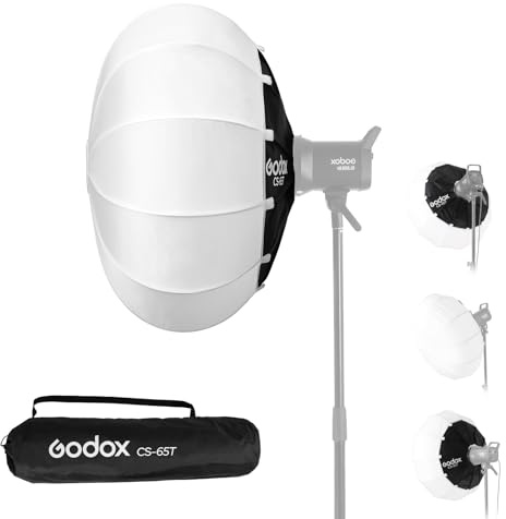 CS-65T 65cm/26in Linterna Softbox Lantern Bowens Mount Softboxes Fotografía para SL60W M300 LA150 LA200 LED Video Light Compatible con NEEWER CB60B CB150W Aputure Light 600d Amaran 60x